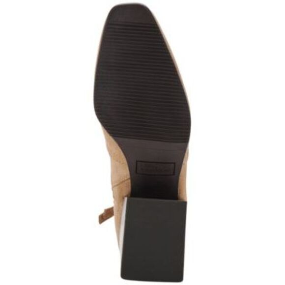 AQUA COLLEGE Womens Beige Waterproof Tora Square Toe Stacked Heel Booties 5.5 M - Picture 4 of 4